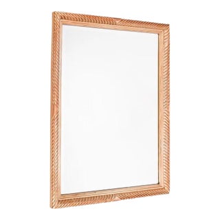 Hand Carved Italian Gilt Rope Beveled Mirror For Sale