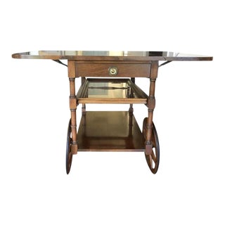Vintage Mahogany Hitchcock Style Tea Cart For Sale
