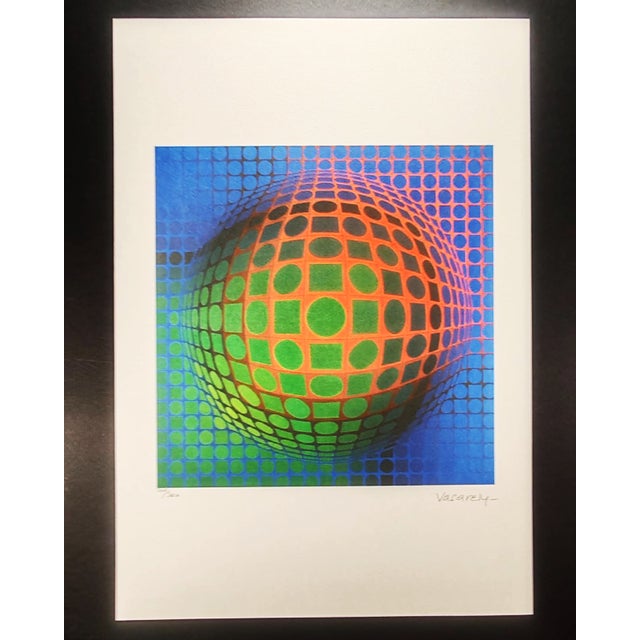After Victor Vasarely, Op Art Composition, 1970s, Lithograph For Sale - Image 8 of 8