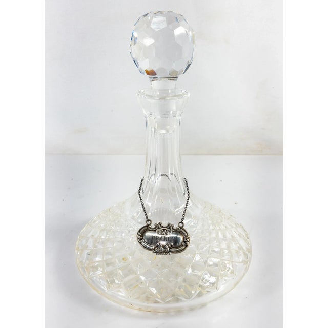 Mid-Century Crystal Glass Brandy Decanter Bottle For Sale - Image 11 of 11