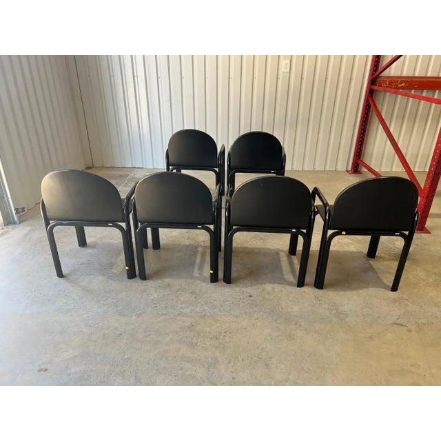 Set of 6 Gae Aulenti for Knoll International 'Orsay' Dining Chairs 1984, Signed For Sale - Image 9 of 17