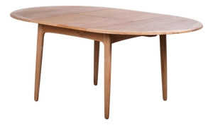 Round Oak Dining Table attributed to Svend Aage Madsen for K. Knudsen, Denmark, 1960s