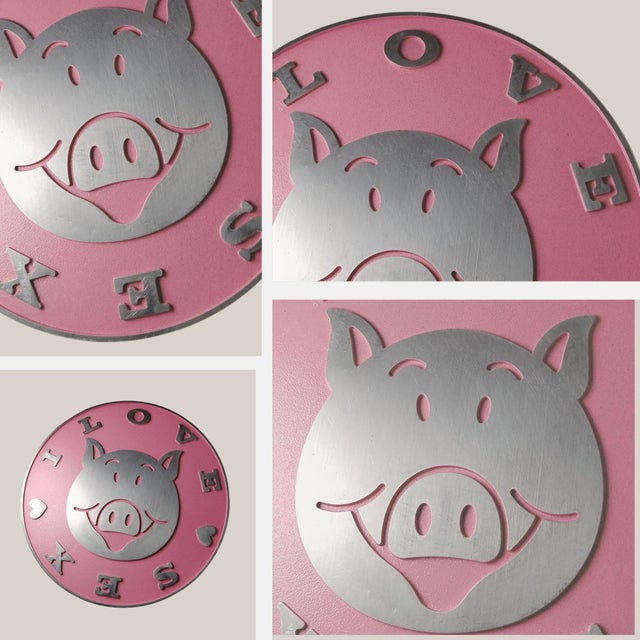 Metal I Love Sex Trivet by Stefano Giovannoni for Alessi, 1995 For Sale - Image 7 of 10