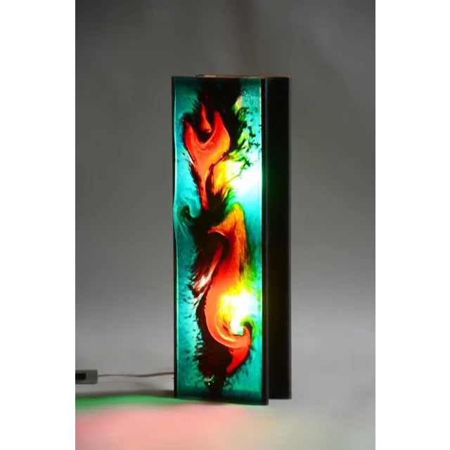 Mid-Century Modern Mid-Century Hanging Light in Colored Layered Glass & Steel, Czech, 1950s For Sale - Image 3 of 8