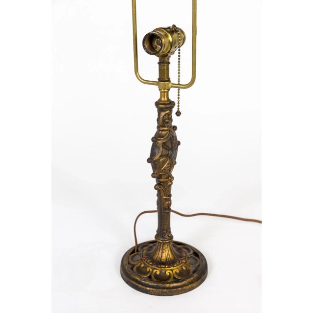 Early 20th Century Cast Brass Table Lamp with Spider Web For Sale - Image 10 of 12