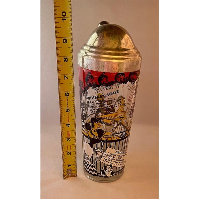 Mid 20th Century Hazel-Atlas "Gay '90s" Glass Cocktail Shaker With Recipes For Sale - Image 10 of 11