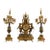 Imperial Italian Brevettato Gilt Bronze Mantel Clock Garniture Set With Candelabra For Sale