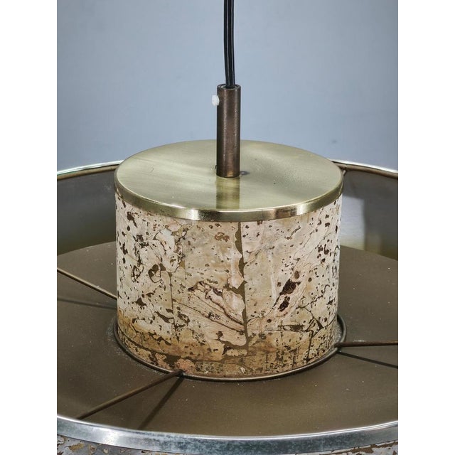 Wood Cork and Brass Pendant by Sven Aage Holm Sørensen, Denmark, 1960s For Sale - Image 7 of 13