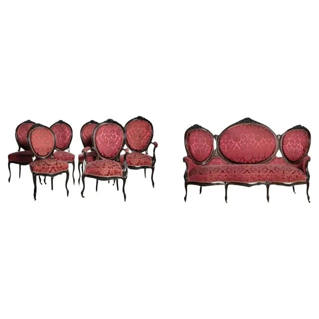 19th Century Portuguese Sofa, Armchairs and Chairs, Set of 6 For Sale - Image 6 of 6