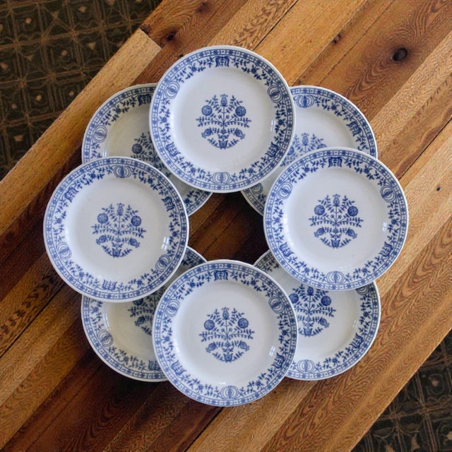 Blue Porcelain Dessert Plates from Kahla, Germany, 1970, Set of 8 For Sale - Image 8 of 8