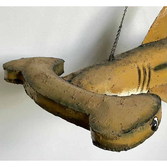 Vintage Boho Torch Cut Wrought Iron Hammer Head Shark For Sale - Image 4 of 7