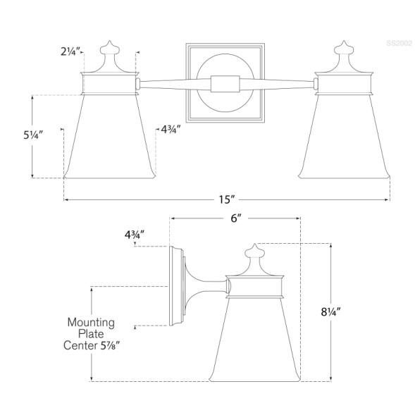 Visual Comfort Visual Comfort Signature Siena Double Sconce in Polished Nickel with White Glass For Sale - Image 4 of 4