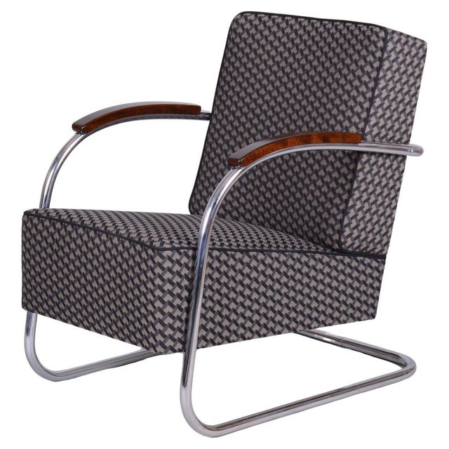 Bauhaus Armchair in Beech and Chrome from Mücke Melder, Czech, 1930s For Sale - Image 17 of 17