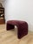 Mid 20th Century Mid 20th Century Postmodern Burgundy/Mauve Upholstered Curved Bench Vintage Sculptural Seating For Sale - Image 5 of 9