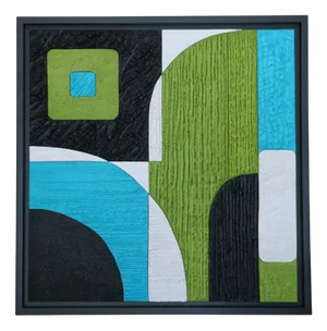 Vintage Painting in Lime, Clay, Plaster and Waxed Concrete by Véronique Lamothe