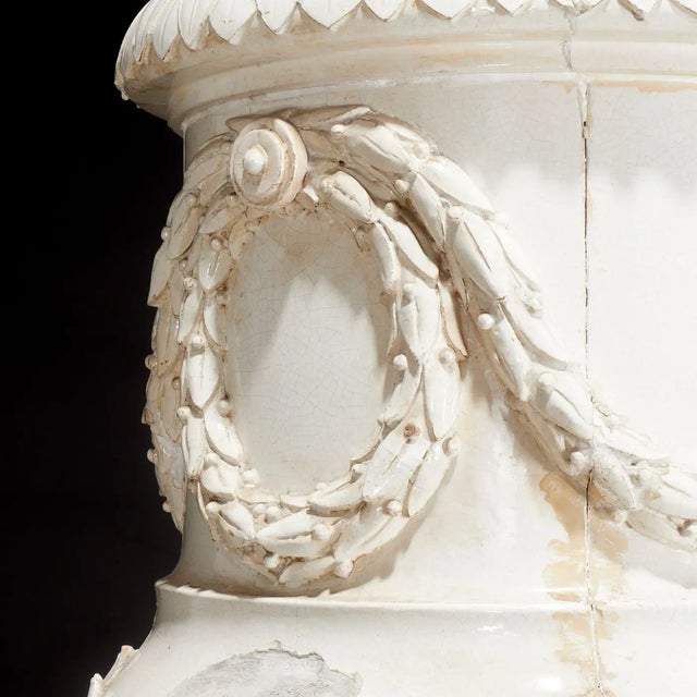 Neoclassical 19th Century Austrian Neoclassical Glazed Terracotta Stove For Sale - Image 3 of 8