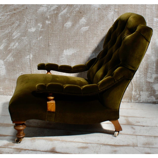 Victorian Deep Button Parlour Chair, 1880s For Sale - Image 4 of 11