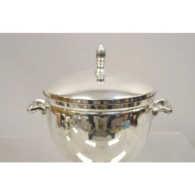 Late 20th Century Vintage Knight Silversmiths Silver Plated Modern Lidded Bar Ice Bucket For Sale - Image 5 of 12