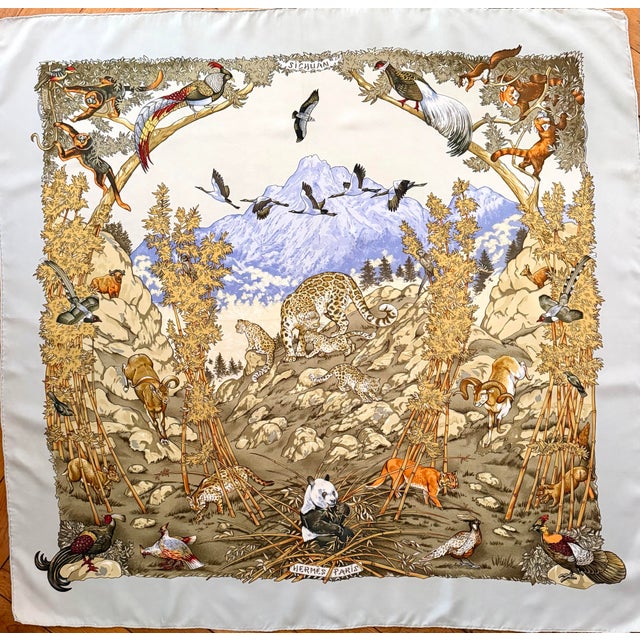 Hermès Sichuan Silk Scarf 2000 Designed by Robert Dallet For Sale - Image 9 of 11
