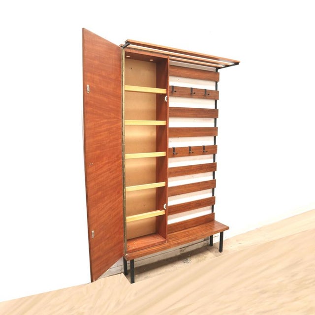 Vintage Hallway Cabinet with Coat Rack and Shoe Cabinet, 1960s For Sale - Image 4 of 8