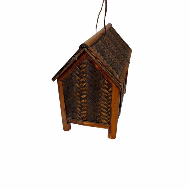 Vintage Bamboo and Rattan Birdhouse For Sale - Image 4 of 5