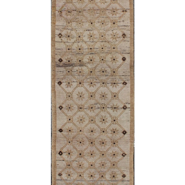 Keivan Woven Arts- vintage runner with Latticework design in taupe, cream, and camel highlights tu-alg-477, country of...