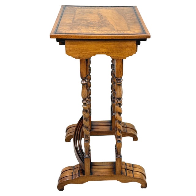 An Extremely Good Quality And Very Attractive Quartetto Nest Of Four Walnut Coffee Tables, Dating To The Early 20th...