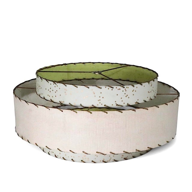 1950s Mid Century Modern Three Tier Fiberglass Lamp Shade For Sale - Image 4 of 9