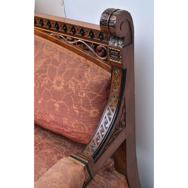 Traditional Attributed to Daniel Pabst, Aesthetic Movement Settee, Philadelphia, Circa 1885 For Sale - Image 3 of 8