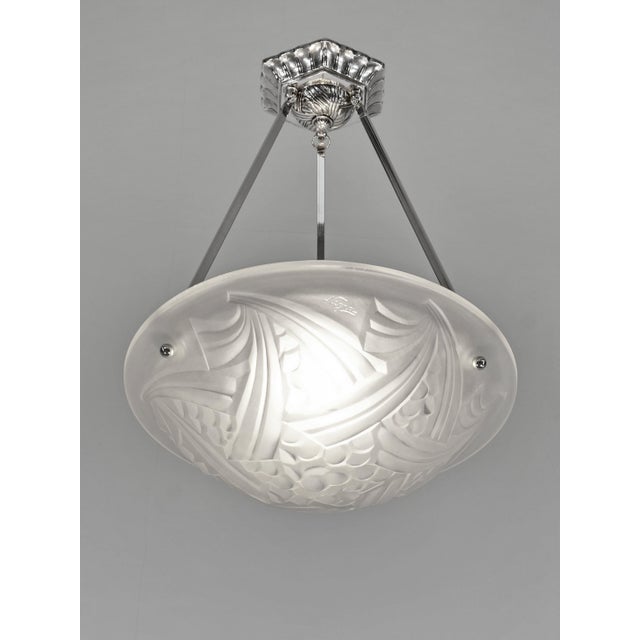 1920s French Art Deco Pendant Light by Barbier Et Corneloup & Degue 1920s France For Sale - Image 5 of 16