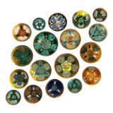 Mid 20th Century Gump's Signed Original Edwards Star Copper & Enamel Plates - 18 Piece Set For Sale