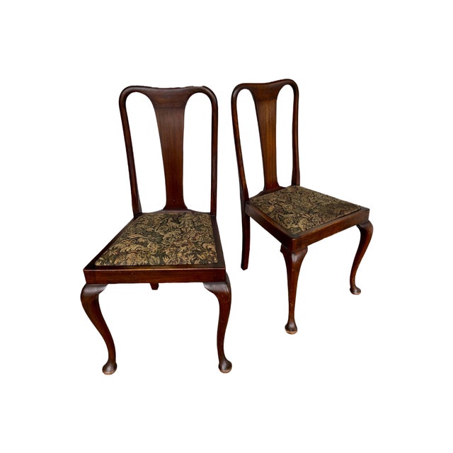 MidToLate 19th Century Queen Anne Chairs With Slip Seats Pair