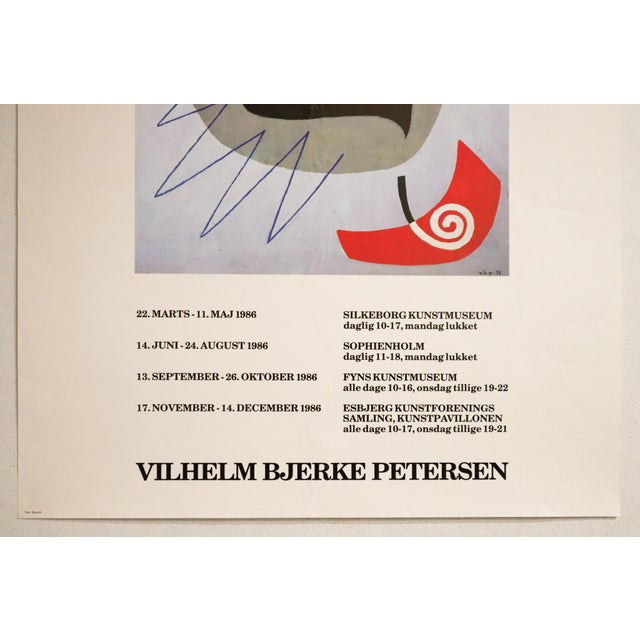 Abstract 1986 Danish Exhibition Poster - Vilhelm Bjerke-Petersen For Sale - Image 3 of 6