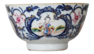 18th Century Qianlong Porcelain Bowl Depicting Scenes