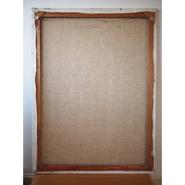 Wood Original Expressionist Peter Passuntino Abstract Painting of Nude Woman Couple For Sale - Image 7 of 10