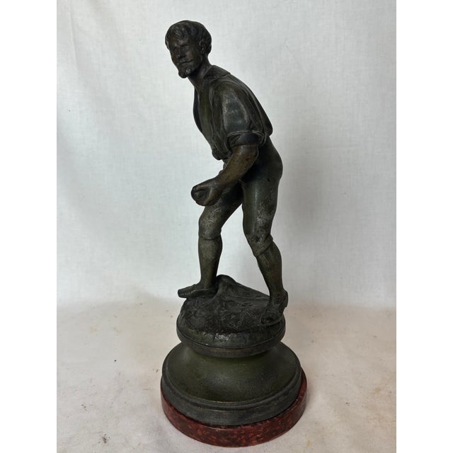Traditional Early 20th Century Metal Figure With Ball For Sale - Image 3 of 8