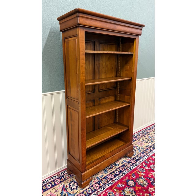 Wood Vintage French Louis Philippe Bookcase Display Cabinet Cherry Mid 20th C For Sale - Image 7 of 15