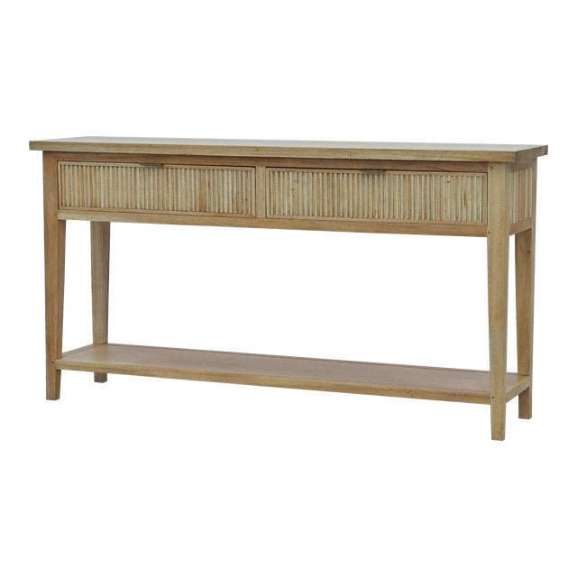 Mid Century Console Table – Fruitwood Finish For Sale