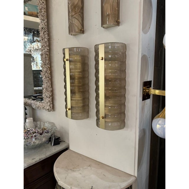 Pair of Modern Barrel Murano Sconces For Sale - Image 4 of 4