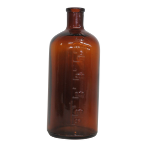 Amber Glass Apothecary Bottle 500 Mils Embossed Pharmacy Medicinal Vessel 4492b