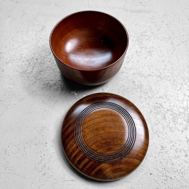 Mid-Century Modern Japanese Wooden Tea Canister, 1970s For Sale - Image 3 of 16