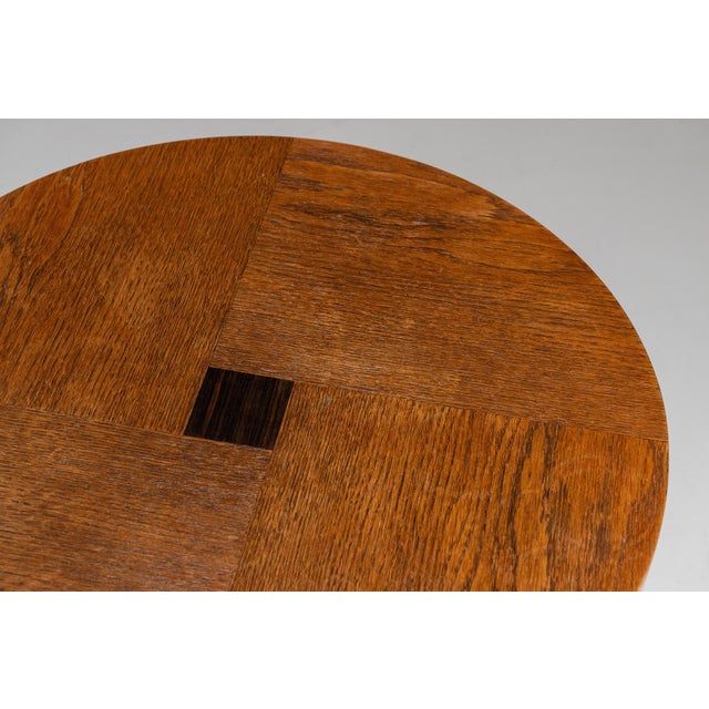 Amsterdamse School Oak and Coromandel Side Table, The Netherlands, 1930s For Sale - Image 12 of 13