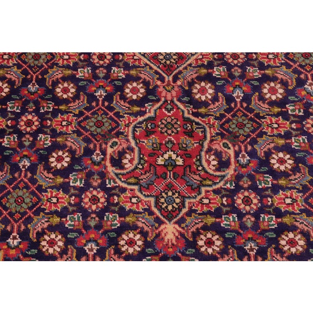 Persian Tabriz Mahi Blue/Red Wool Rug - 9'8'' X 12'5'' For Sale In New York - Image 6 of 10