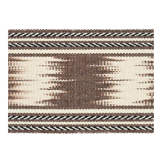 Sample - Schumacher Banyan Ikat Tape in Brown For Sale