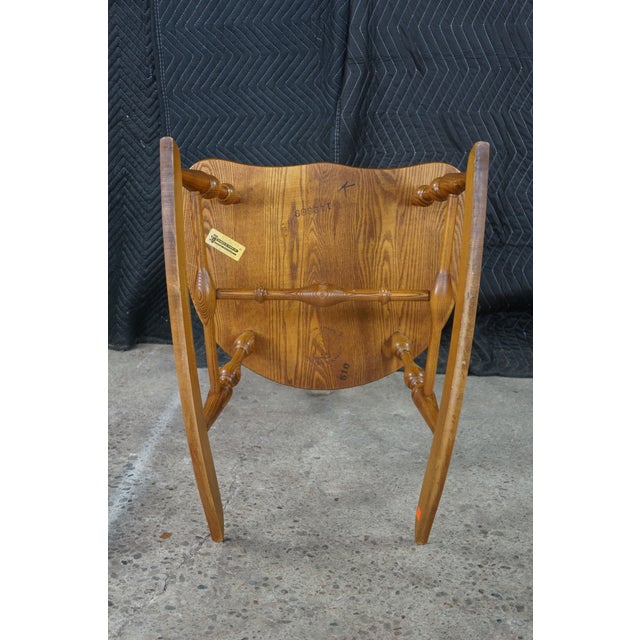 Vintage Nichols & Stone Oak Windsor Rocking Chair Hoop Back Colonial Rocker For Sale - Image 15 of 17