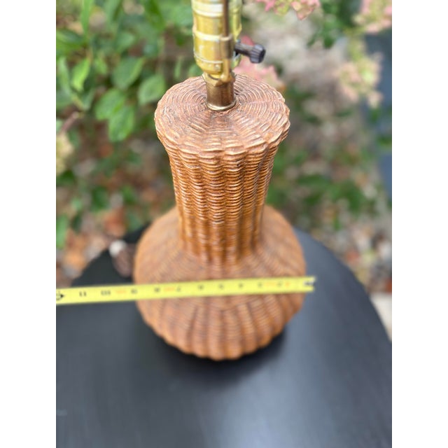Metal Vintage Prestige Basket Weave Sculptural Table Lamp For Sale - Image 7 of 7