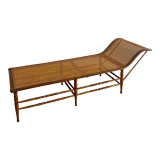 20th Century Heywood Wakefield Caned Chaise Lounge For Sale