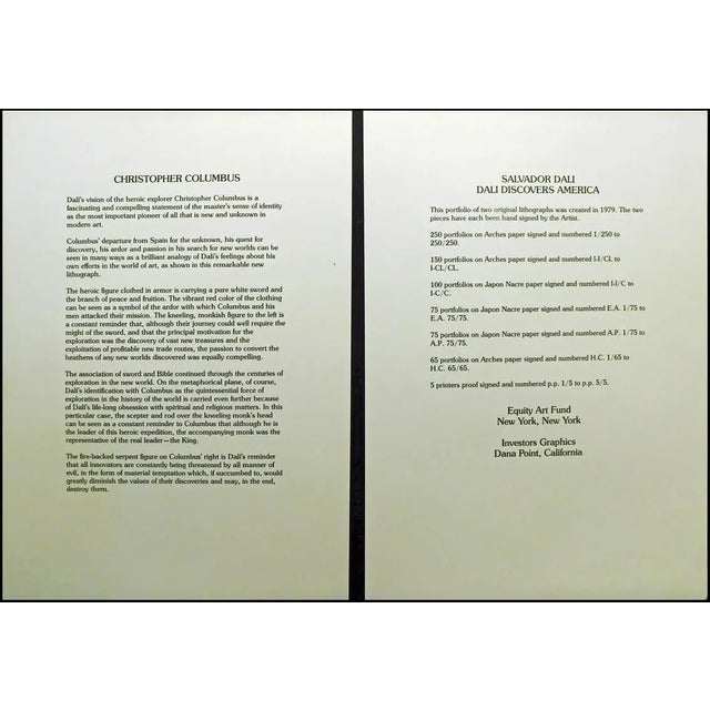 Salvador Dali Dali Discovers America "Christopher Columbus" and Gateway to the New World" Matching Edition For Sale - Image 9 of 11