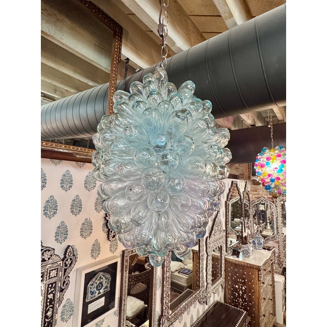 Transparent Vintage Clear Pendant of Hand-Blown Glass For Sale - Image 8 of 14