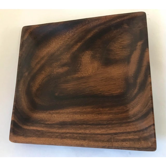 Nice vintage wooden square tray made in Hawaii